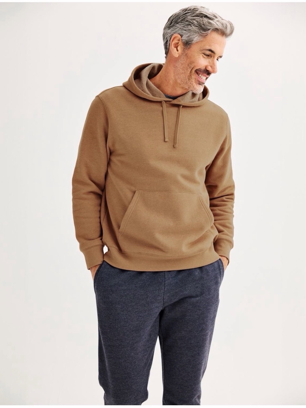tek gear Men's Tan Hooded Pullover Sweatshirt